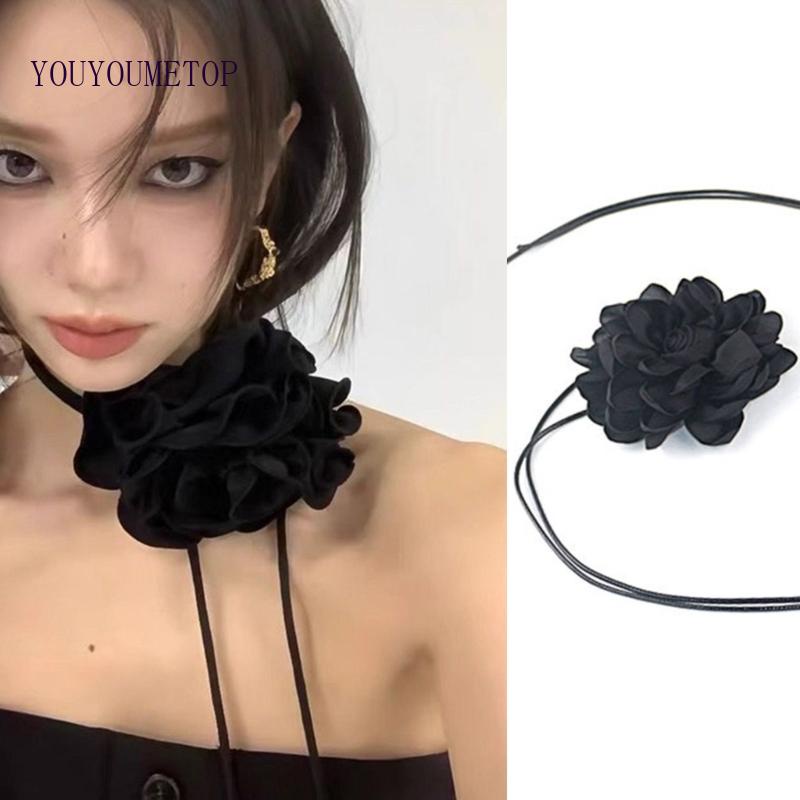 Vòng Cổ Choker Mặt Hoa Hồng Ngọt Ngào Cho Nữ