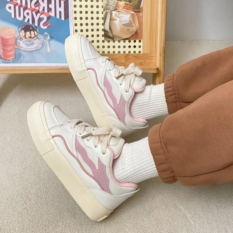 Giày Thể Thao Da Đế Bằng Phong Cách Retro Thời Trang Xuân Thu Cho Nữ