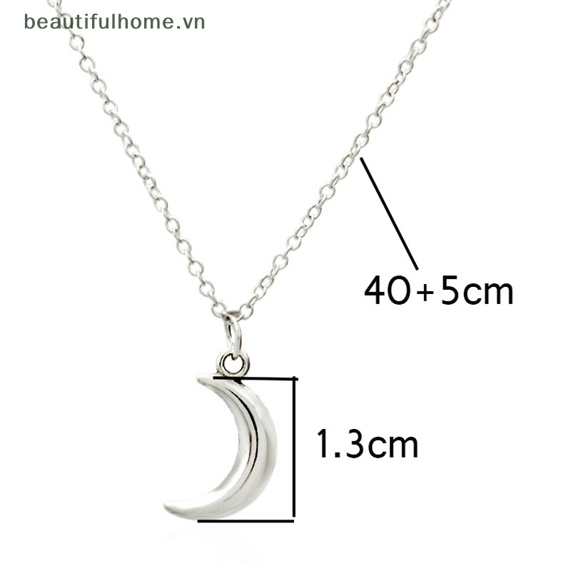 [beautifulhome] Vòng Cổ Choker Kim Loại Mặt Hình Mặt Trăng Đơn Giản Dễ Thương Màu Bạc Phong Cách Bohemia Dành Cho Nữ [beauty]