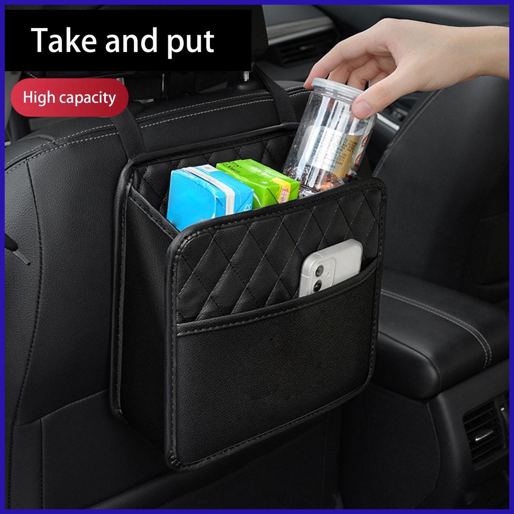 Túi Da PU Đựng Đồ Dùng Gắn Lưng Ghế Xe Hơi Chống Mài Mòn Trang Trí Nội Thất