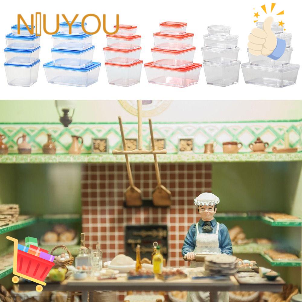 NIUYOU 1 Bộ Hộp Gắp Đồ Chơi Nội Thất Nhà Bếp Trang Trí Nhà Búp Bê