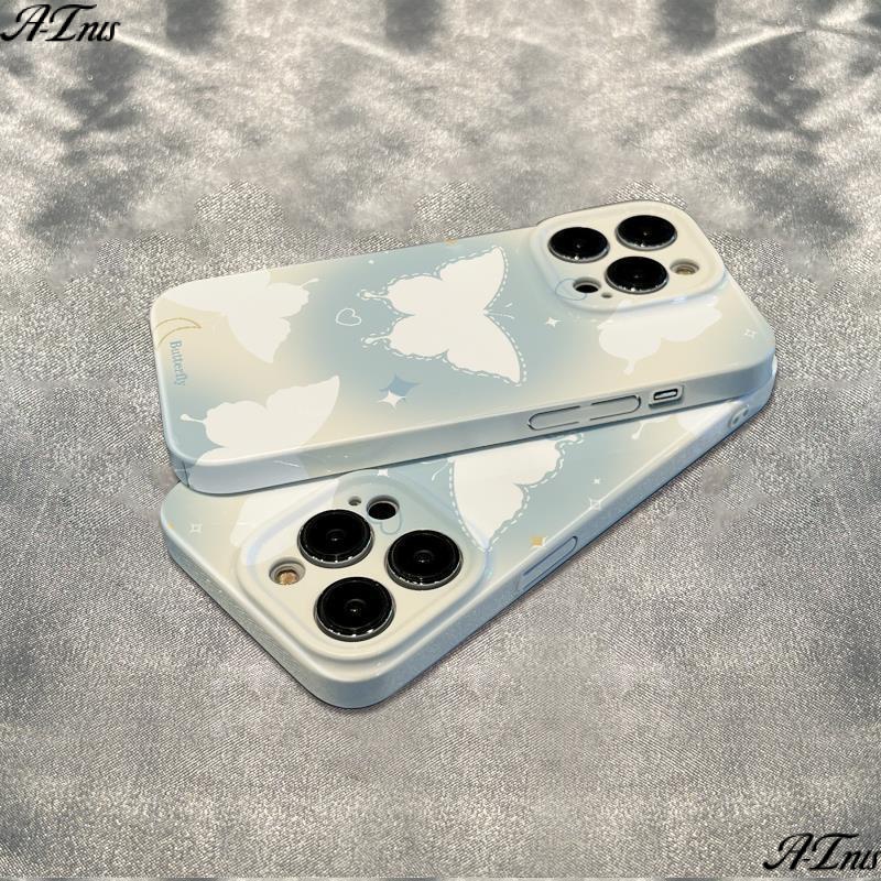 Ốp Điện Thoại Thời Trang Cho Iphone12117813Ốp Điện Thoại Chống Sốc Màu Trắng Họa Tiết Bướm Đơn Giản Cho Apple Iphone 14 Pro 6S Plus