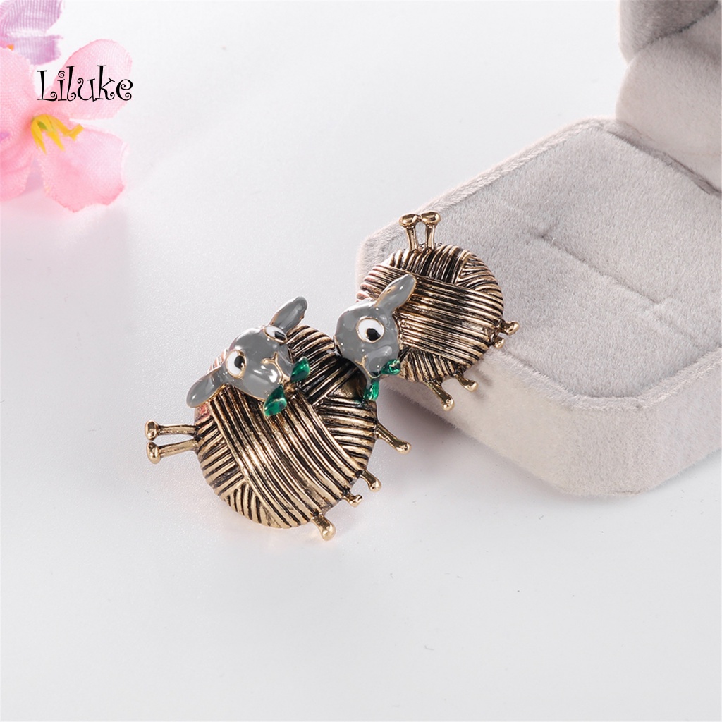 Trâm Cài Áo Hình Hai Chú Cừu Đính Bóng Lưới Cổ Điển