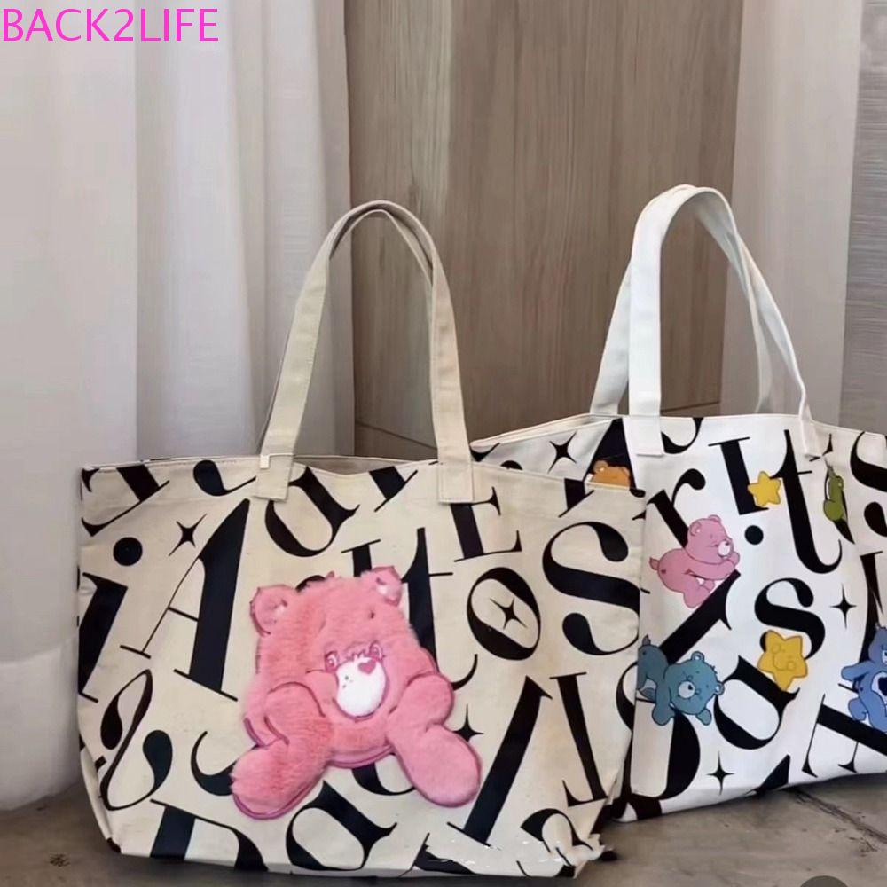 Túi Tote Đeo Vai / Xách Tay Gọn Nhẹ Sức Chứa Lớn In Họa Tiết Chú Gấu Dễ Thương Thời Trang Cho Nữ