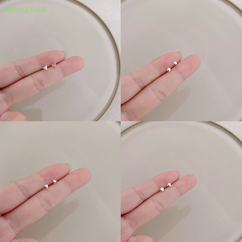 Bông Tai Hình Mặt Trăng / Ngôi Sao / Trái Tim Mini Đơn Giản Thời Trang Dự Tiệc Cho Nữ