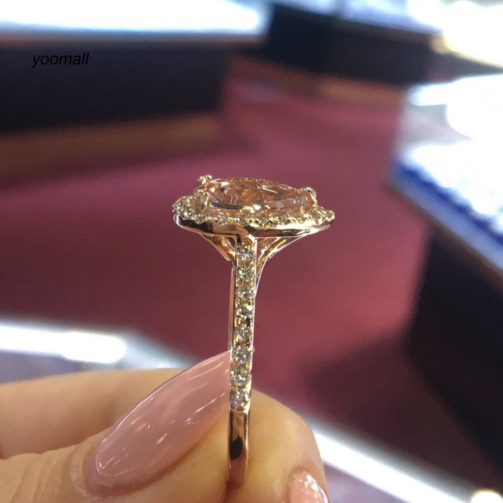 Nhẫn Đính Đá Hình Giọt Nước Thời Trang Cho Nữ