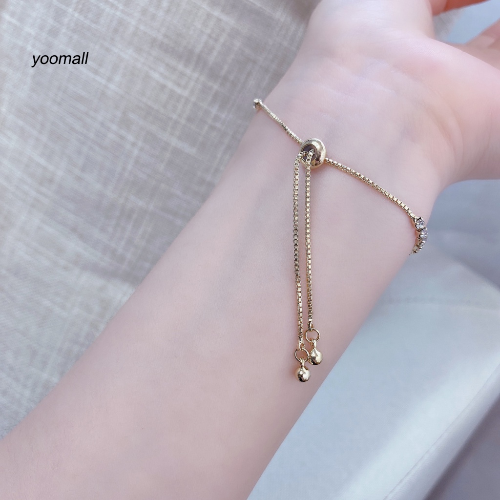 Vòng Tay Đính Đá Zircon Hình Ngôi Sao / Mặt Trăng Lấp Lánh Thời Trang