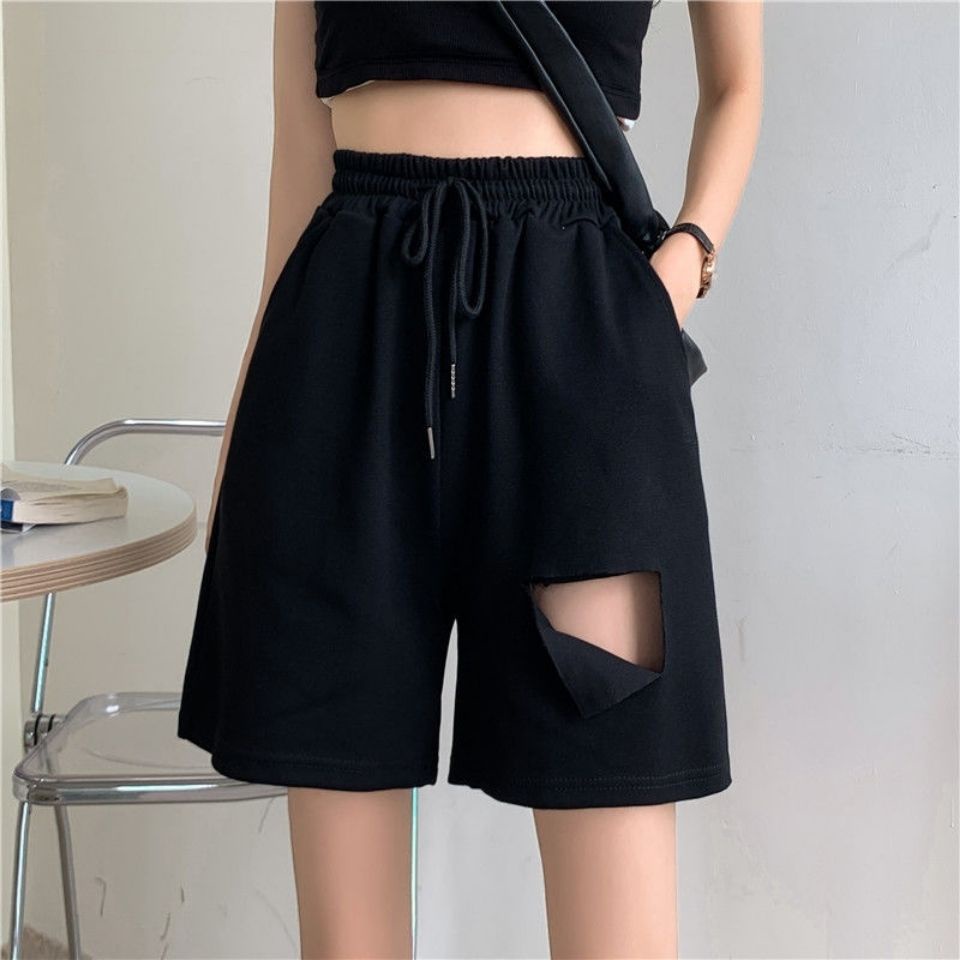 Quần Short Thể Thao Lưng Cao Dáng Rộng Cỡ Lớn Thời Trang Hè Cá Tính Cho Nữ