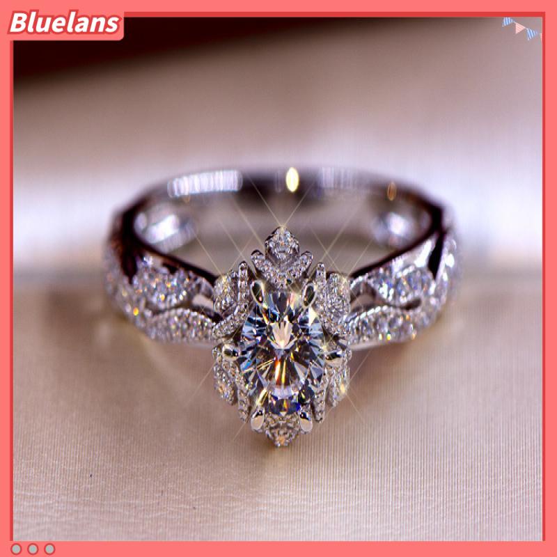 Nhẫn Đính Hôn Zhenrong Đính Đá Zircon Giả Hình Hoa Và Ngôi Sao 1 Carat Phong Cách Âu Mỹ