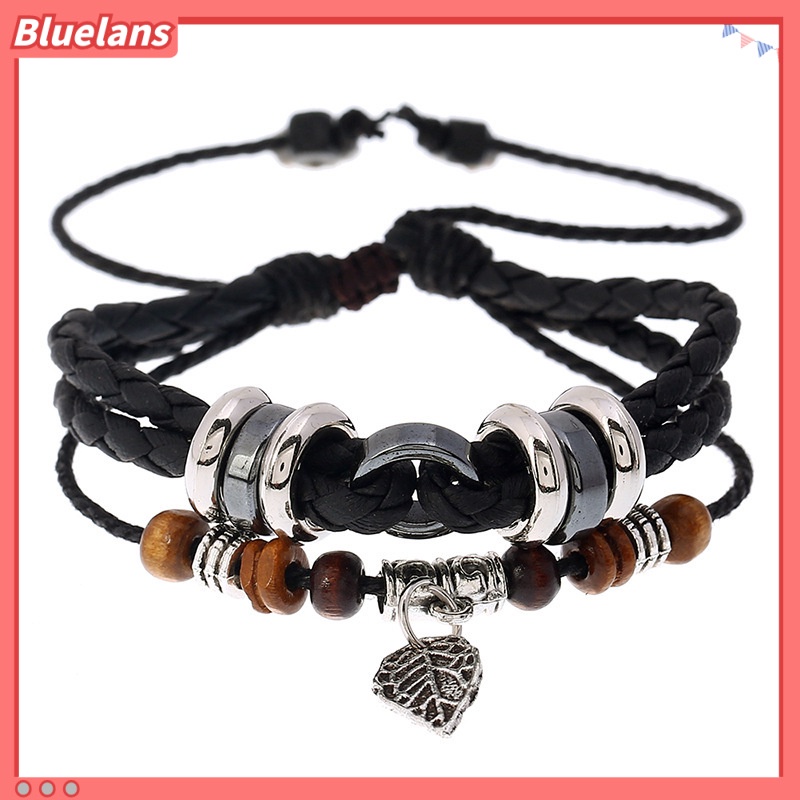 Vòng Đeo Tay Da Nhiều Lớp Thời Trang Cá Tính Cho Nam