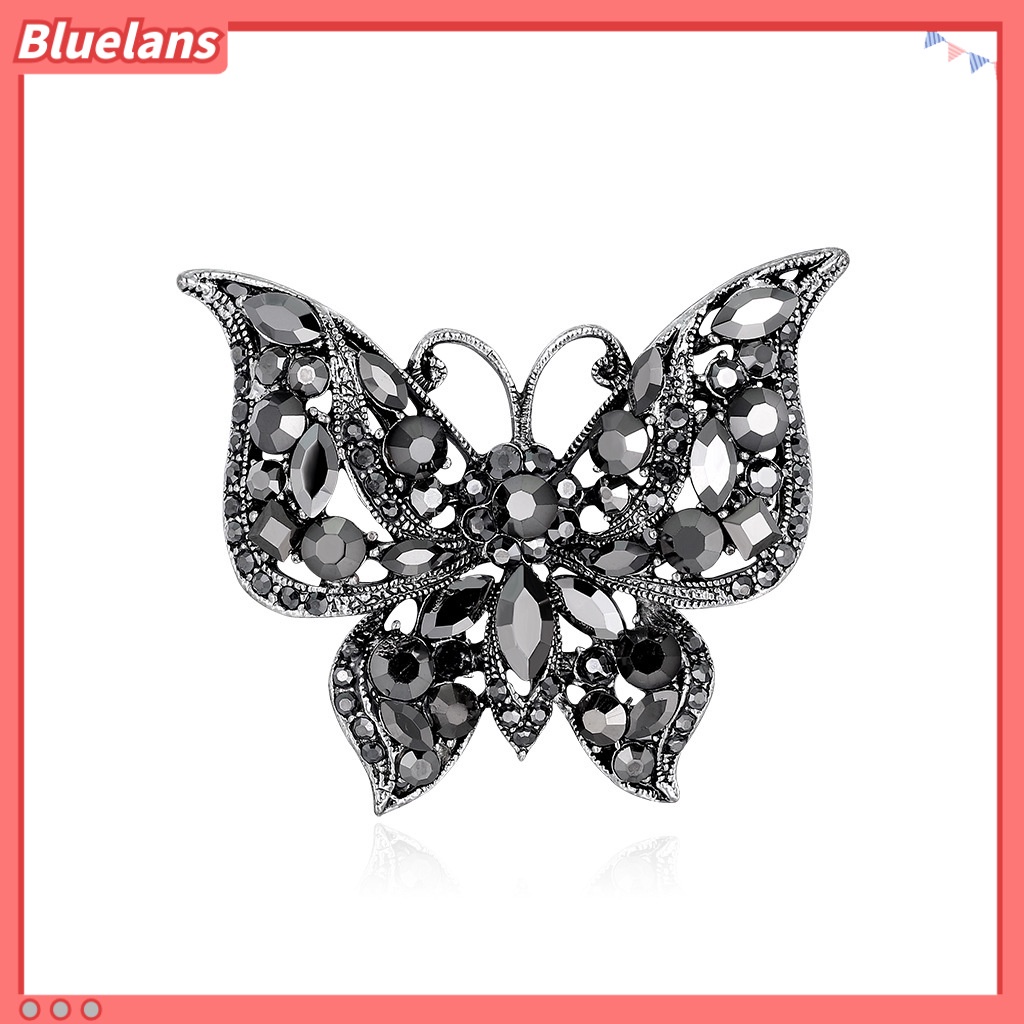 Cài Áo Hình Bướm Đính Đá Phong Cách Retro