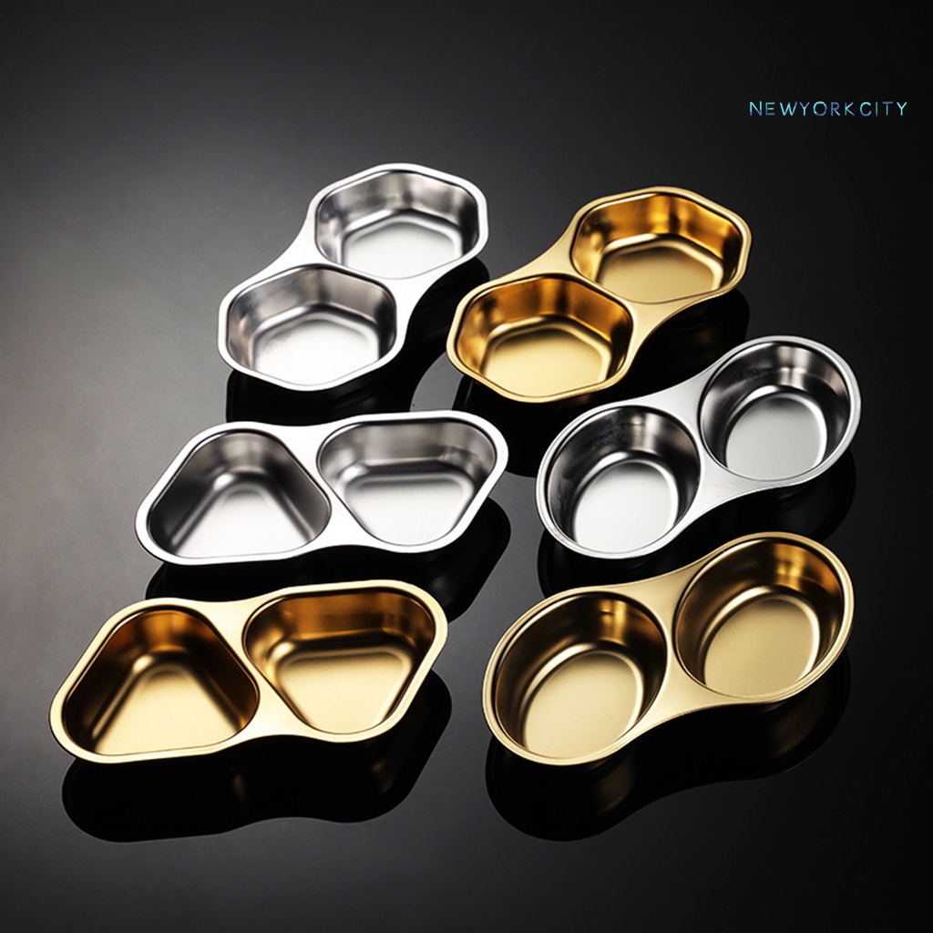 Đĩa Inox Hình Lục Giác / Oval / Tam Giác Đựng Gia Vị Tiện Dụng Cho Nhà Bếp