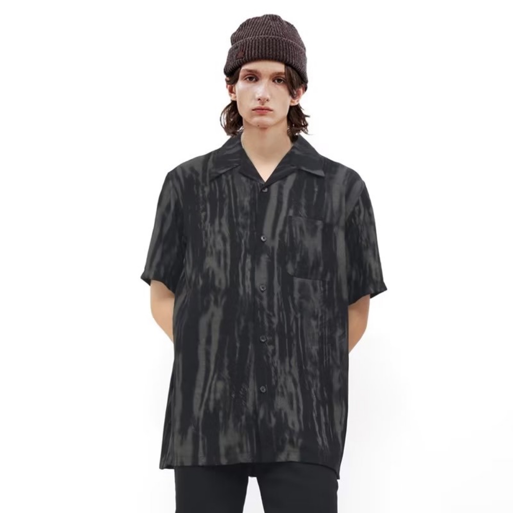 Opicloth / opic 22SS Áo Sơ Mi Ngắn Tay Nhuộm Màu Phong Cách Retro Nhật Bản Cao Cấp Cho Nam