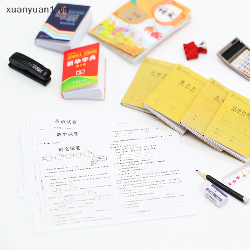 Set 3 Giấy Kiểm Tra Toán Học Mini Tỉ Lệ 1: 12 Cho Nhà Búp Bê