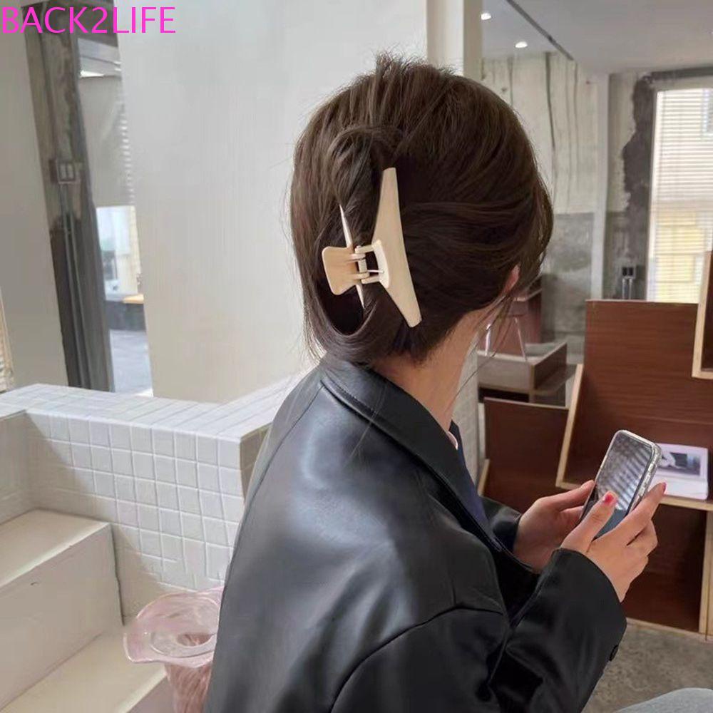 Kẹp Tóc Càng Cua Kiểu Hình Học Màu Trơn Bằng Acrylic Cho Nữ 2life