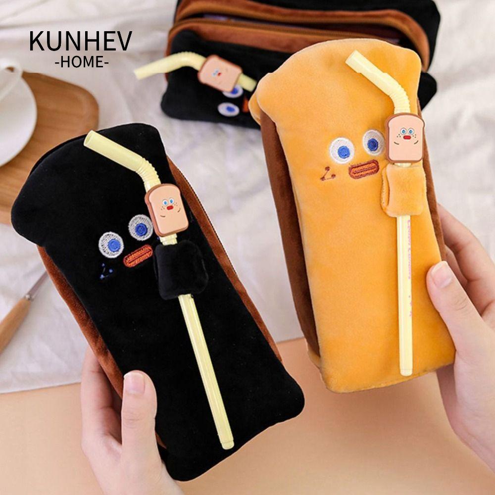 KUNHEV Túi Đựng Bút Hình Bánh Mì Xinh Xắn Sáng Tạo Ốp