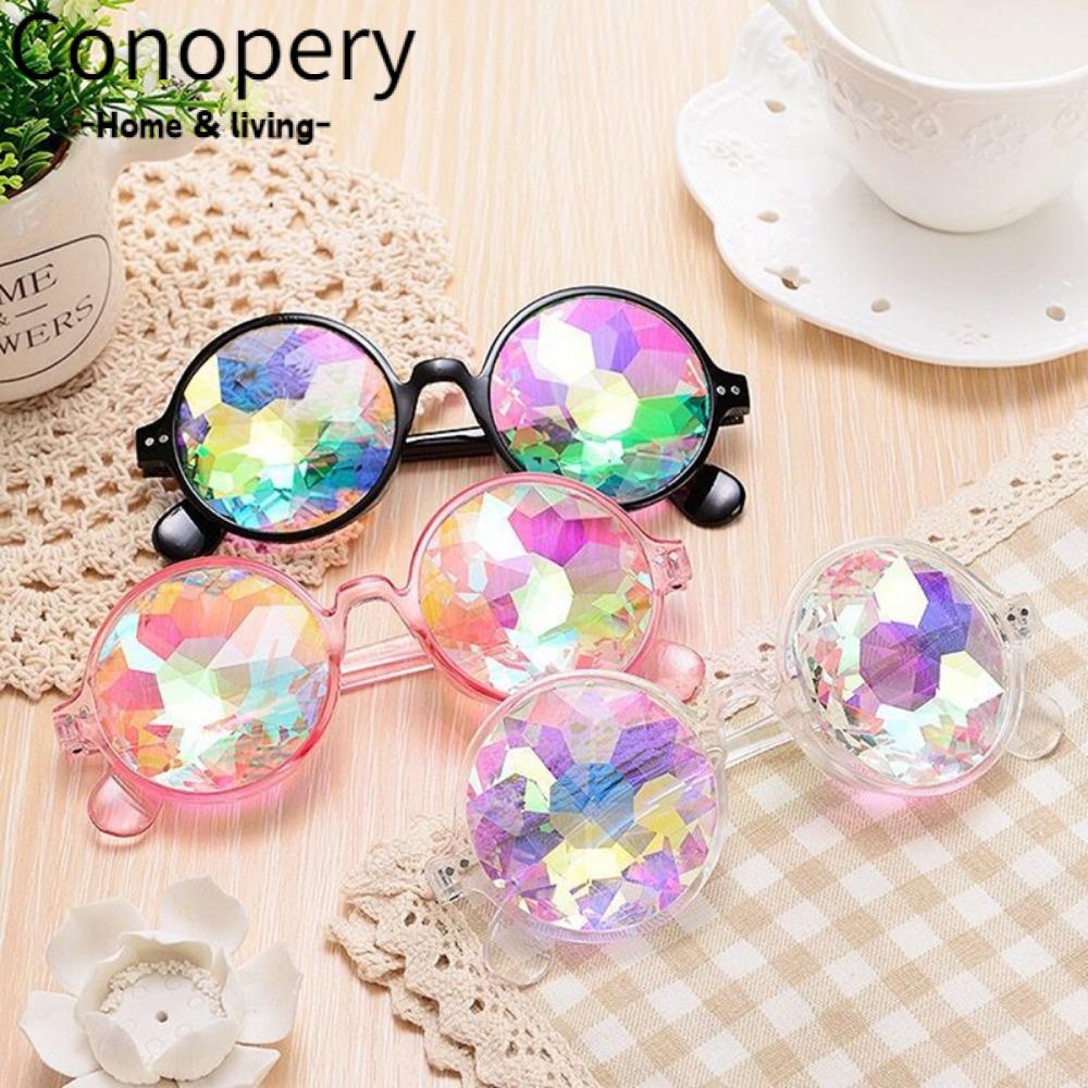 CONOPERY Kính Mát Tròng Kính Vạn Hoa Hóa Trang Phong Cách Retro Cho Nữ