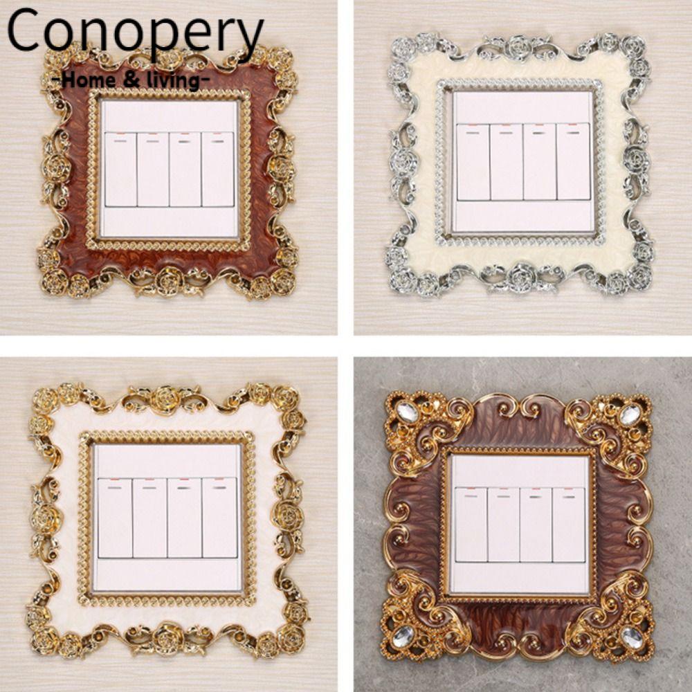 CONOPERY Vỏ Bọc Công Tắc Đèn Gắn Tường Phòng Khách Bằng Nhựa Thiết Kế Sáng Tạo