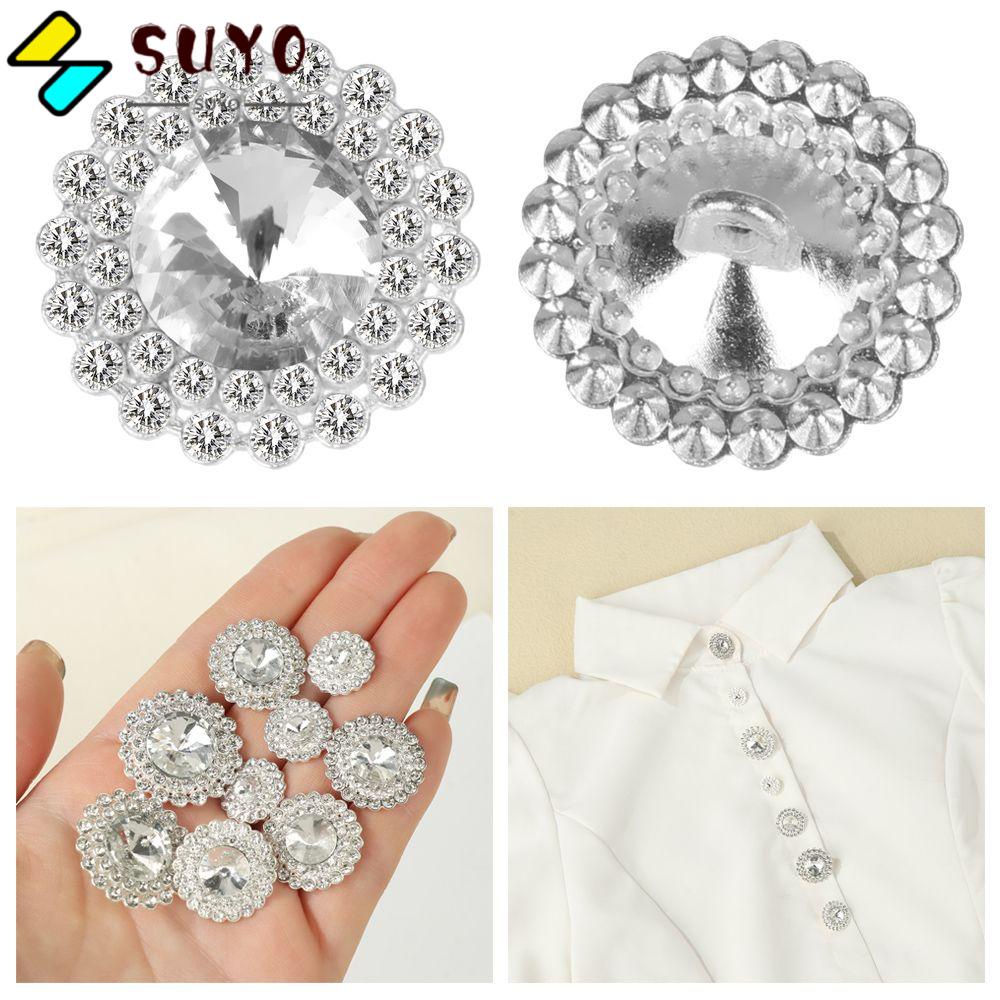 SUYO Set 10 Nút Áo Hình Viên Kim Cương Giả Thời Trang