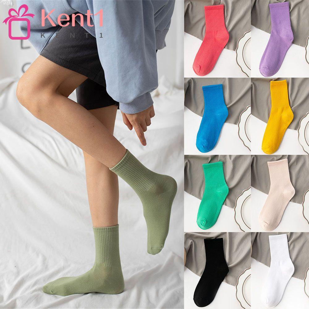 Vớ Thể Thao Cotton Màu Trơn Thoải Mái Cho Nữ KENT1