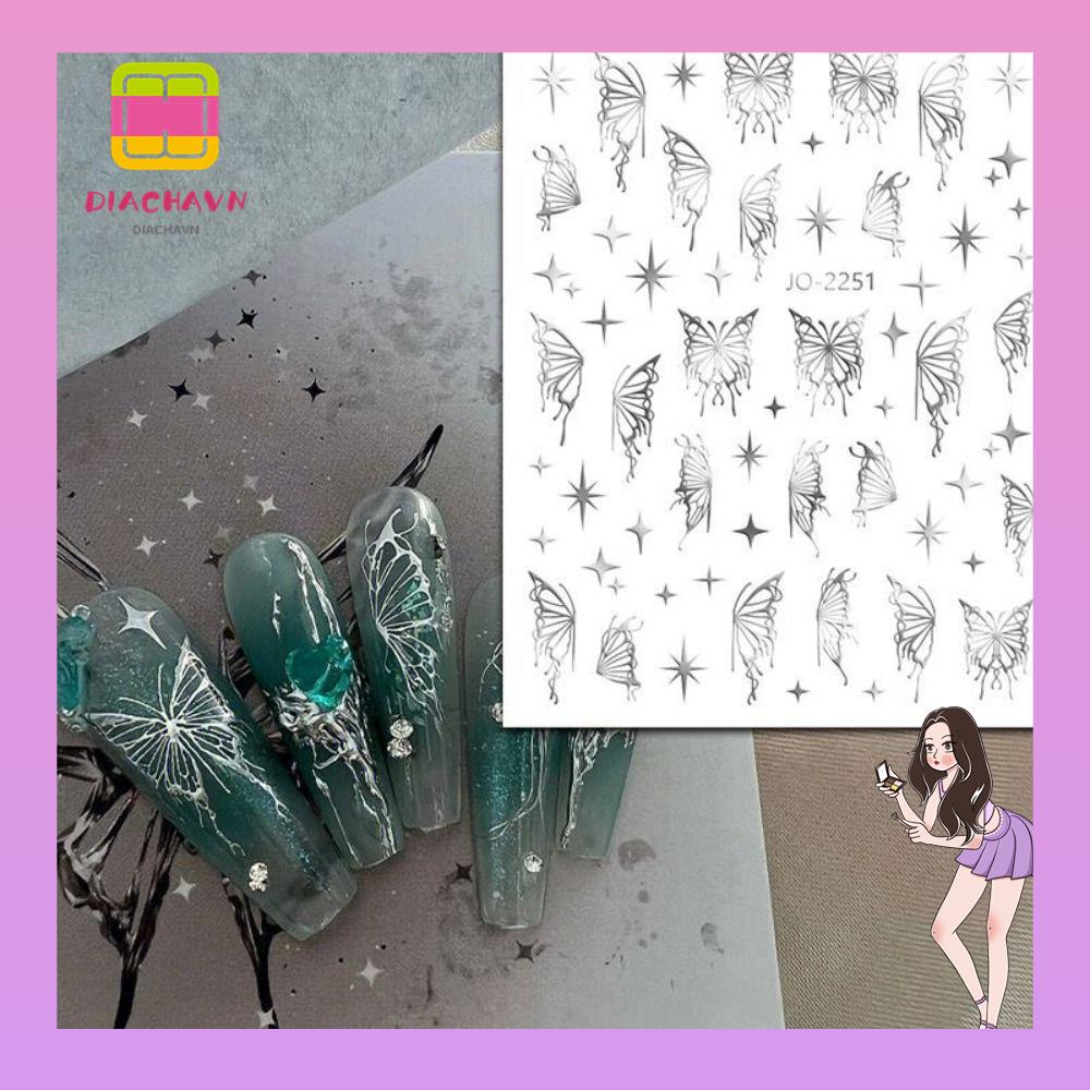 DIACHAVN Miếng Dán Móng Tay Ba Chiều DIY