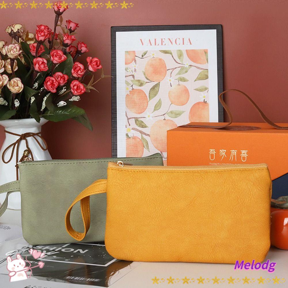 MELODG Túi Đựng Mỹ Phẩm / Tiền Xu / Thẻ Bằng Da PU Tiện Dụng Mang Theo Du