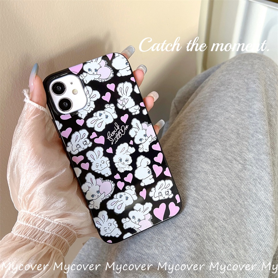 Ốp Điện Thoại Silicone Mềm In Hình Thỏ Hoạt Hình Dễ Thương Cho iPhone 11 13 12 14 Pro Max X XR Xs Max 6 7 8 Plus