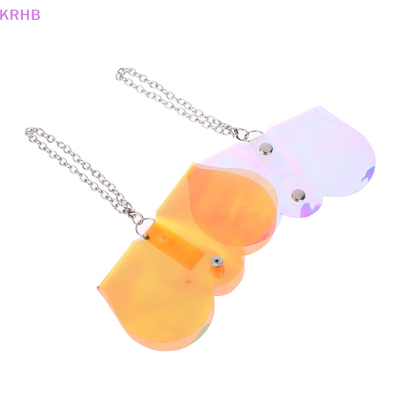 1 Túi PVC Trong Suốt Đựng Mắt Kính Phối Dây Xích Kim Loại Độc Đáo Cho Nữ Mới