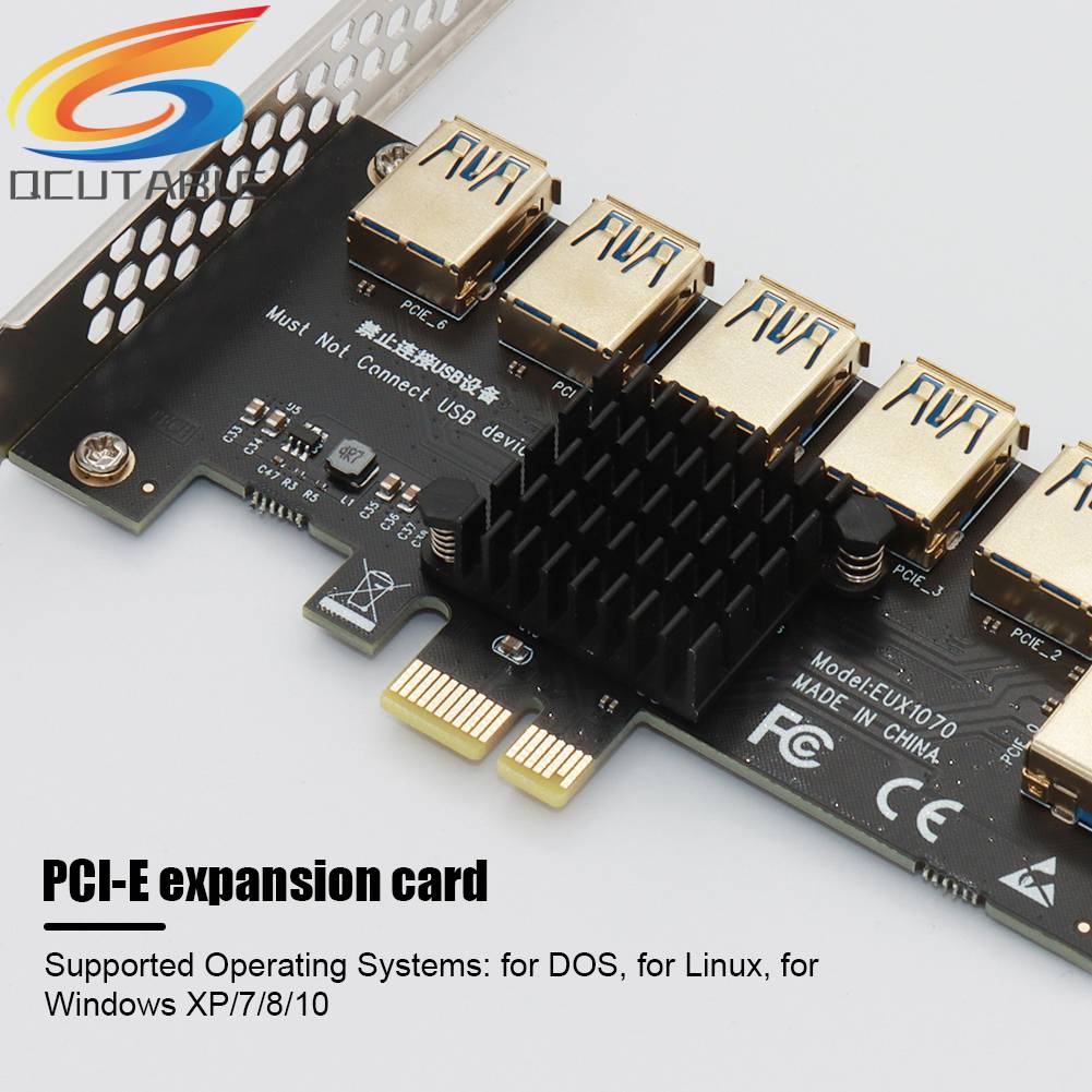Card Mở Rộng PCI-E 1x 1 Sang 7 Kèm Cáp USB 3.0