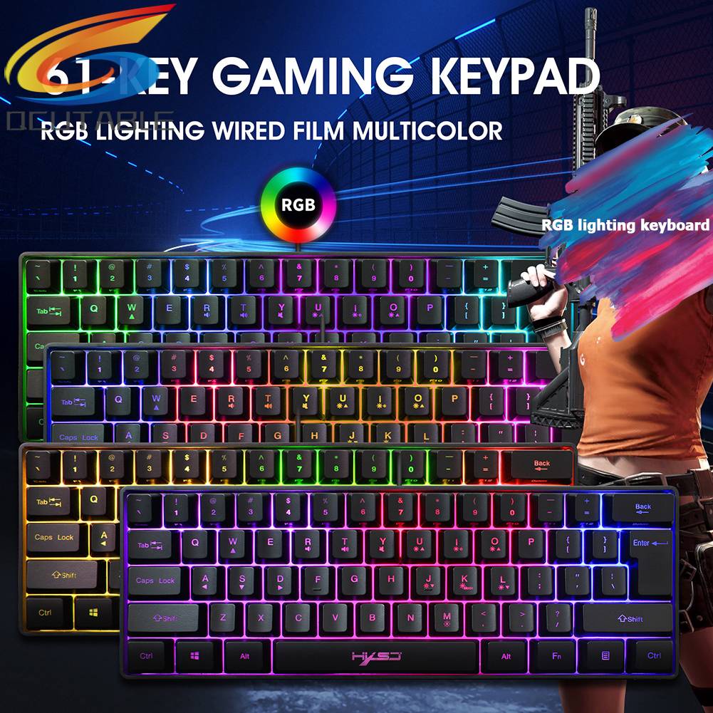 Bàn Phím Dây Đèn Led V700 61 Phím RGB Dành Cho Game Thủ