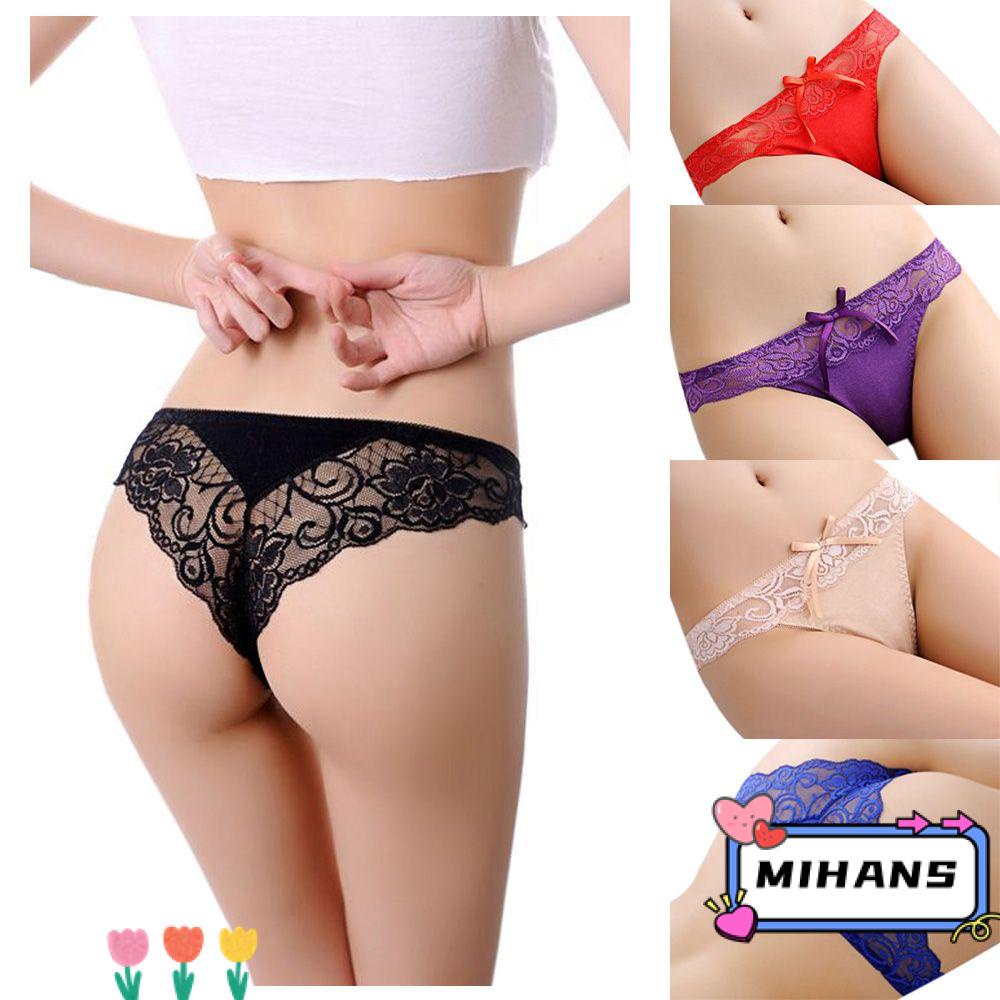MIH Quần Lót Ren Hoa Trong Suốt Lưng Thấp Thiết Kế Quyến Rũ Cho Phái Nữ