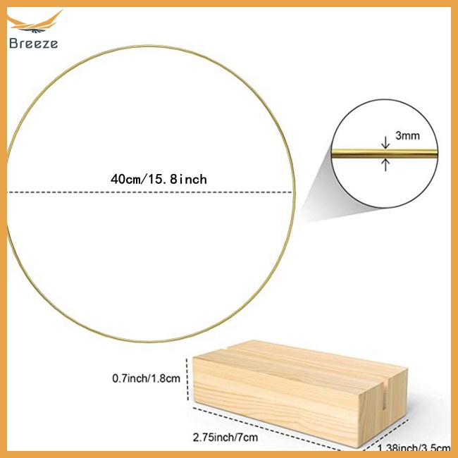 Set 10 Vòng Hoa Bằng Kim Loại Kèm Đế Gỗ Dùng Trang Trí Bàn Tiệc Cưới Diy