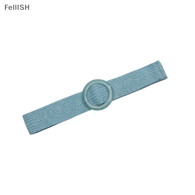 1 Thắt Lưng Bện Sợi Rơm Mỏng Mặt Tròn / Vuông Phong Cách Vintage 439br