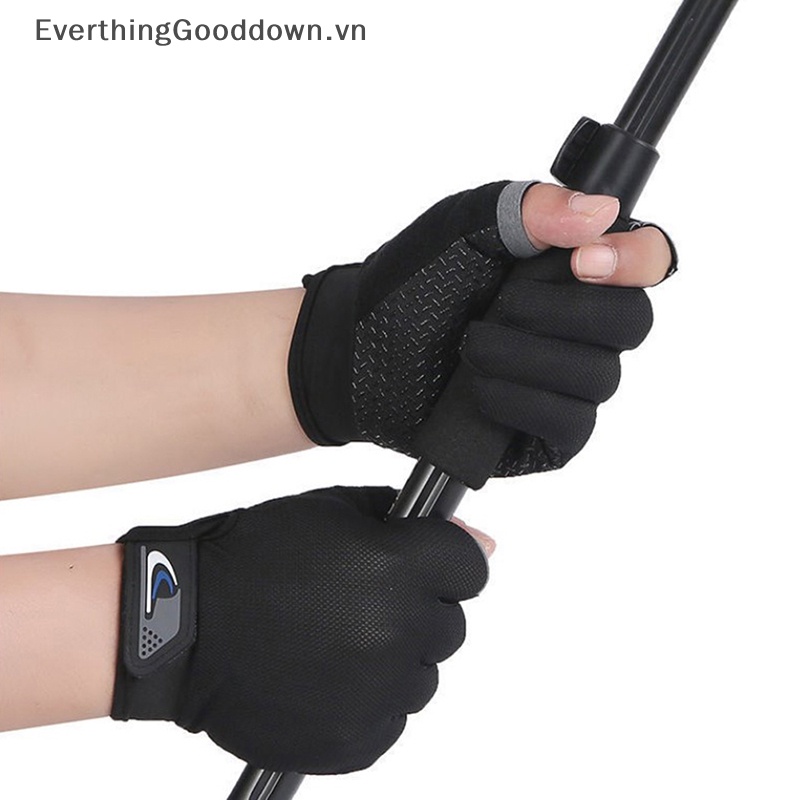 Everthinggooddown Găng Tay Câu Cá Mùa Hè Hai Ngón Chống Nắng Chống Trượt Thoáng Khí Có Thể Chạm Màn Hình Cảm Ứng Cho Nam Và