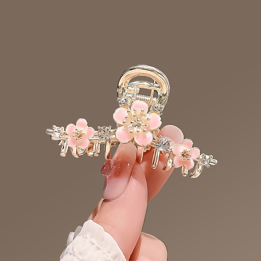 Kẹp Tóc Hợp Kim Hình Hoa Đính Đá Phong Cách Hàn Quốc Cho Nữ