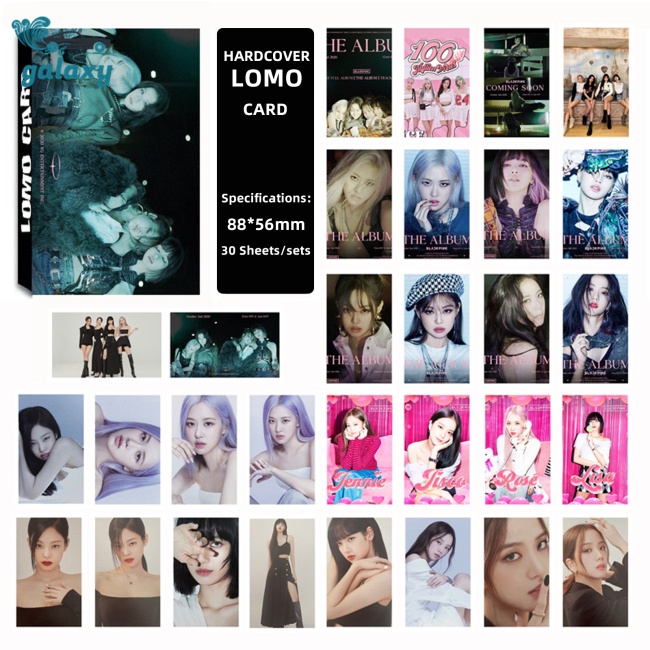 Bộ 30 Ảnh Lomo Card Lovesick Girls Jisoo Jennie Lisa Rose 88x56mm Màu Đen Và Hồng
