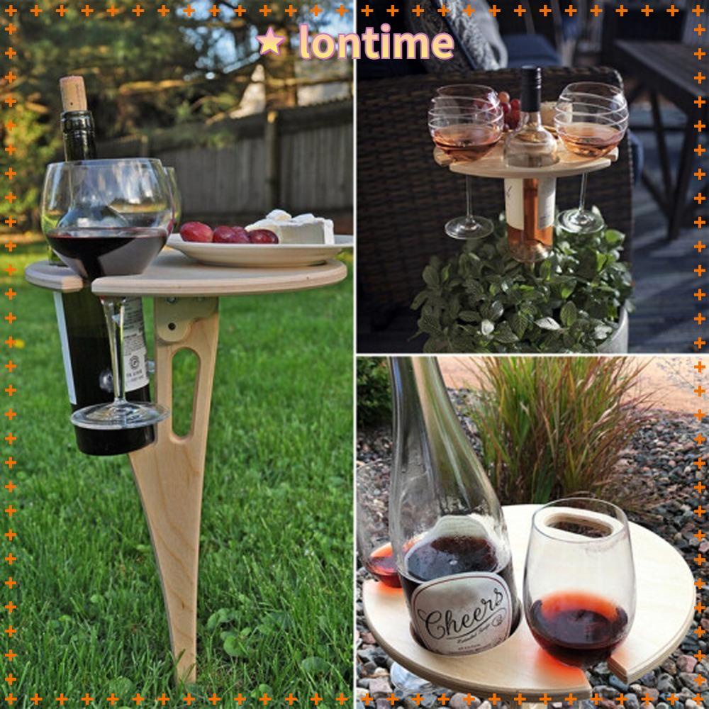 LONTIME Khay Gỗ Nướng Bánh / Tráng Miệng Có Thể Gấp Gọn Tiện Dụng Mang Theo Du Lịch Dã Ngoại