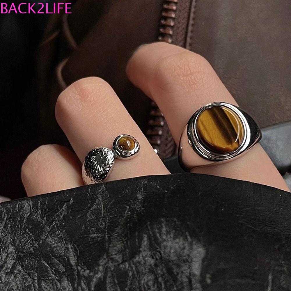 BACK2LIFE Nhẫn Đồng Y2k Thiết Kế Mở Cá Tính Cho Nữ