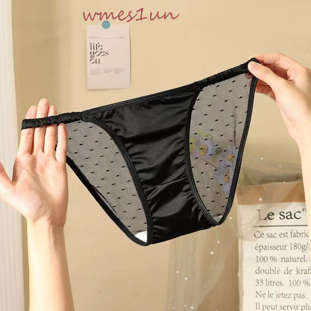 Quần Lót Ren Lưới WMES15H Lưng Thấp Mềm Mại Không Đường May Phong Cách Hàn Quốc Cho Nữ