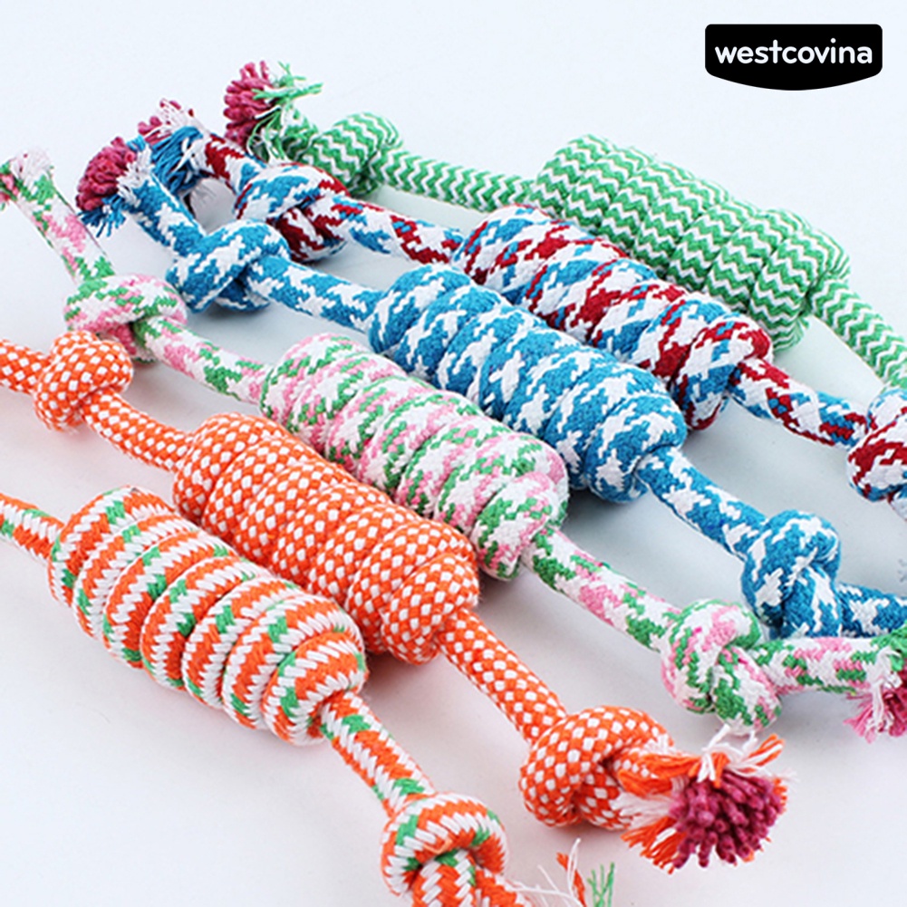 [COD]♞Đồ Chơi Dây Cotton Bện Thắt Nút Màu Sắc Ngẫu Nhiên Cho Thú Cưng