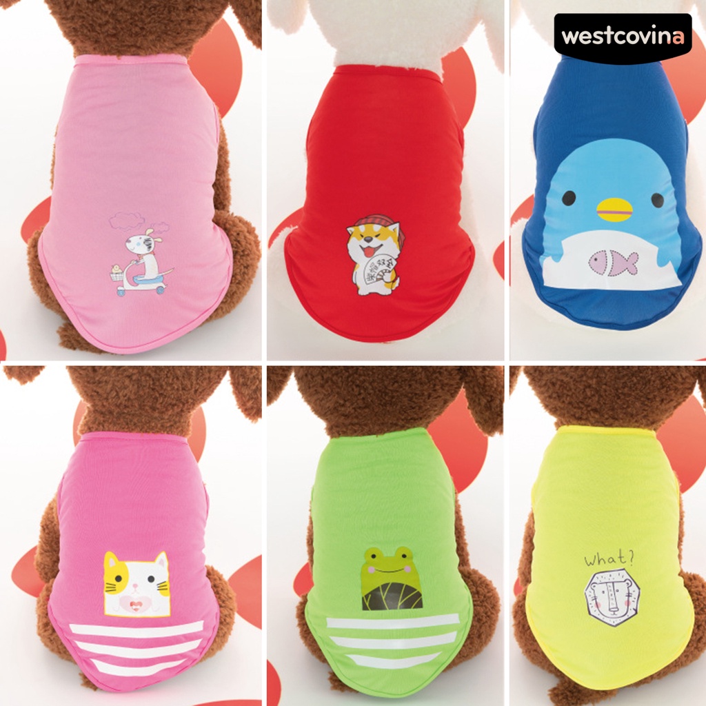 [COD]♞Áo Thun Polyester Mỏng Thoáng Khí In Họa Tiết Thời Trang Mùa Hè Cho Cún Cưng