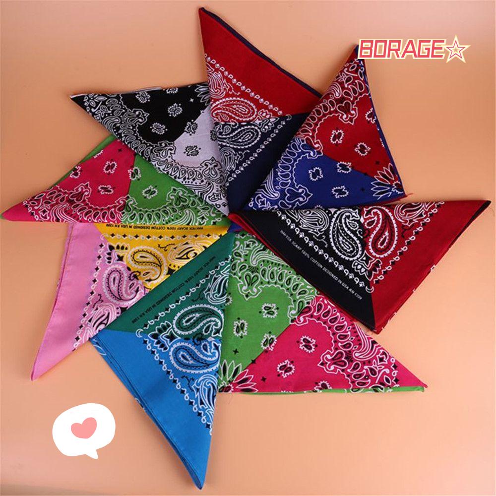 BORAG Khăn Vuông Chất Liệu Cotton Họa Tiết Hoa Phong Cách Hiphop Thời Trang