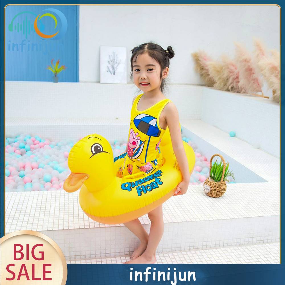 Phao Bơi Bơm Hơi An Toàn Hình Tròn Màu Vàng Dễ Thương Cho Bé