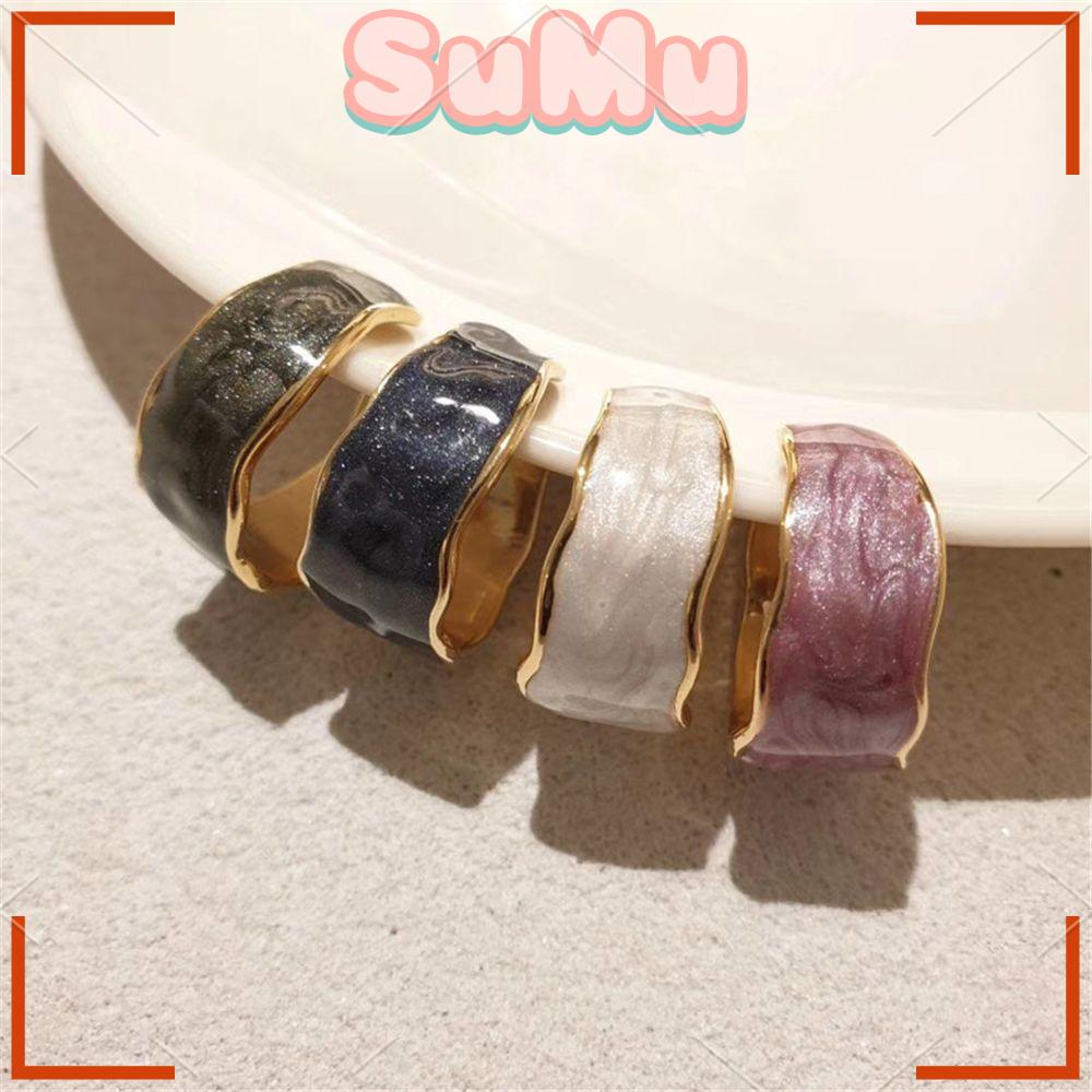 SUMU Nhẫn Cưới Thiết Kế Hở Phong Cách Cổ Điển Cho Nữ