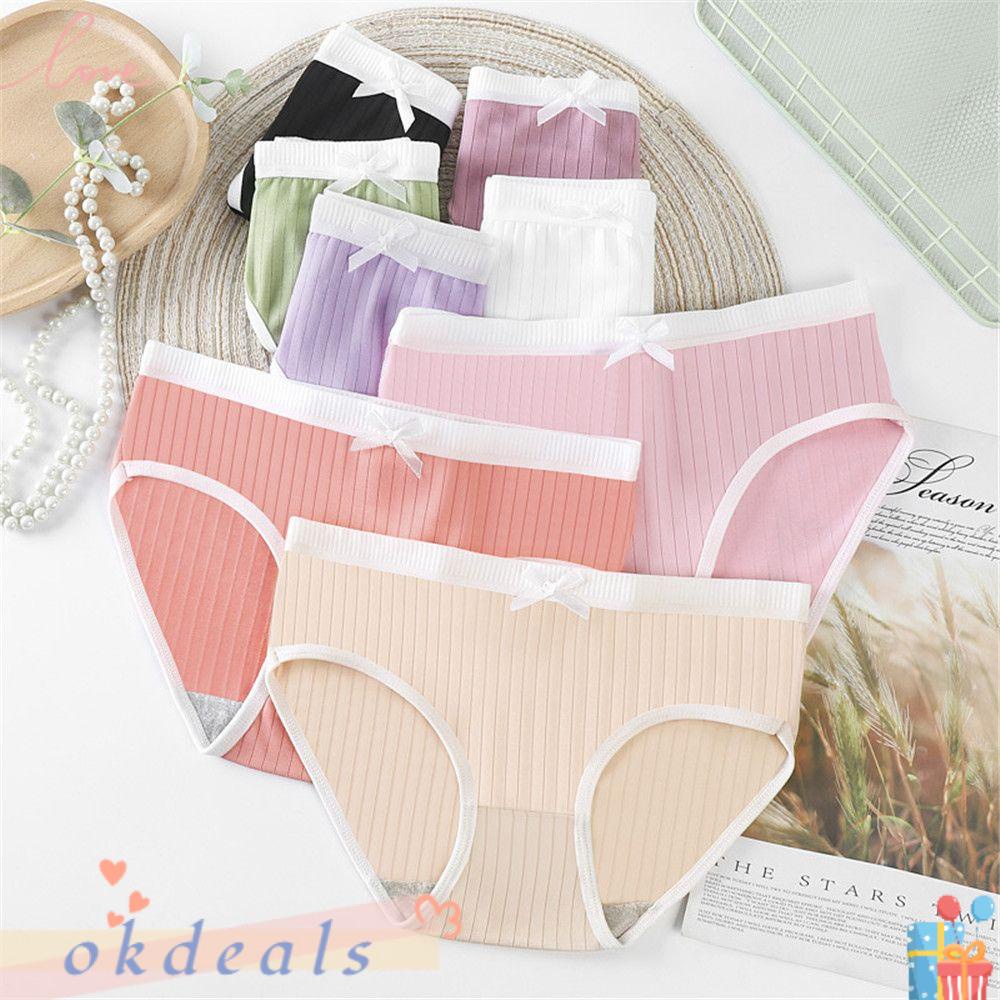 OKDEALS Quần Lót Lưng Vừa Đính Nơ Dễ Thương Thời Trang Cho Nữ