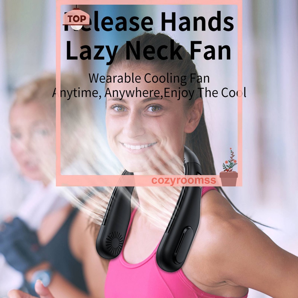 Quạt Làm Mát Đeo Cổ Không Cánh 5V 9W 5200mAh 3 Tốc Độ Gió