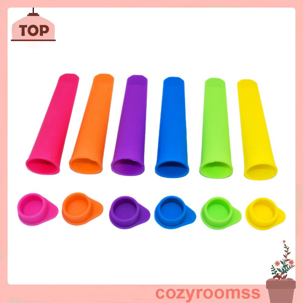 Bộ 6 Khuôn Làm Kem Không Nhỏ Giọt Màu Sắc Trơn