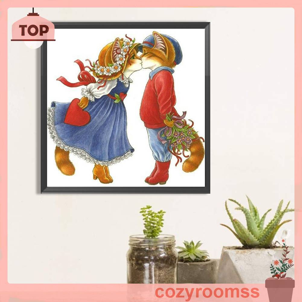 Tranh Đính Đá Kim Cương Toàn Bộ 5D DIY Hình Vẽ Mèo Trang Trí Nhà Cửa