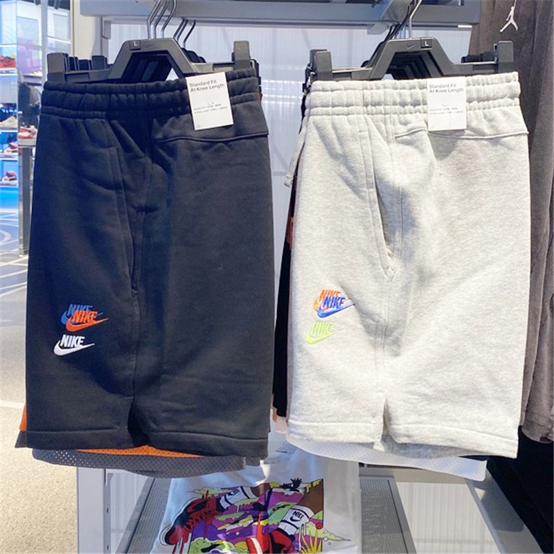 Quần Short Dệt Kim 100% Cotton Thêu Logo Plus Size Cho Nam Nữ