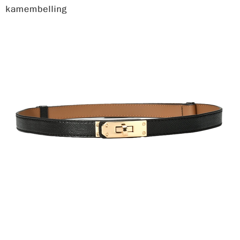 Kamembelling Thắt Lưng Da Bản Nhỏ Phối Khóa Kim Loại Thời Trang Cho Nữ